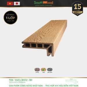 Gỗ nhựa ngoài trời South Wood SW-V123.5H52-3D-Teak