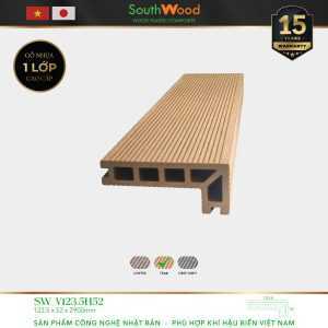 Gỗ nhựa ngoài trời South Wood SW-V123.5H52-Teak