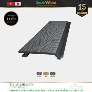 Gỗ nhựa ngoài trời South Wood SW-W146H21-3D-Deep Grey