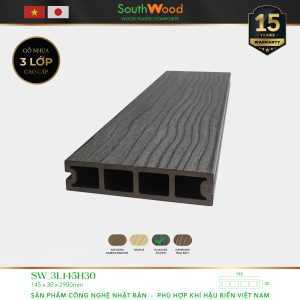 Sàn gỗ ngoài trời South Wood SW-3L145H30-Glacier Silver
