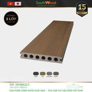 Sàn gỗ ngoài trời South Wood D138H22.5-Teak