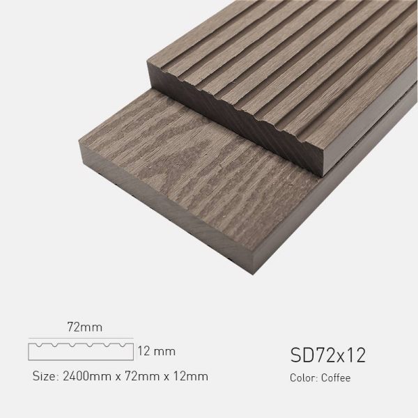 Lam Gỗ Nhựa Ngoài Trời TPWood SD72x12-Coffee