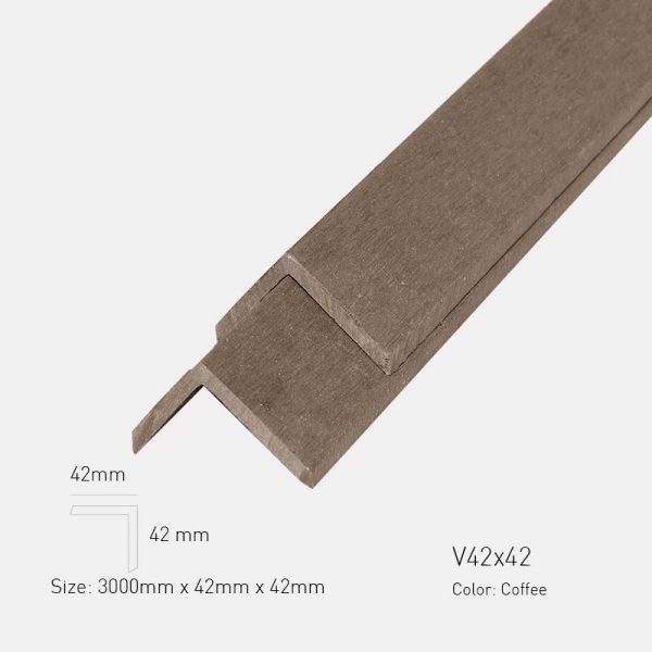 Thanh Nẹp V Gỗ Nhựa TPWood V42x42-Coffee