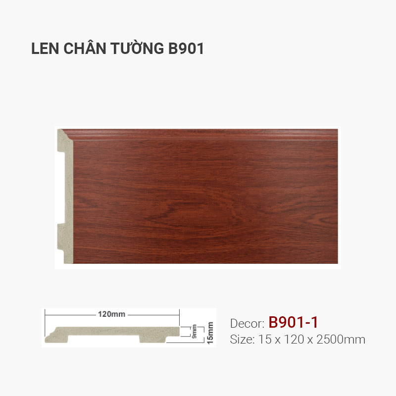 Len Chân Tường Nhựa Cao 120mm B901-1