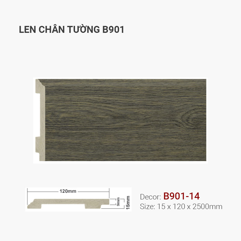 Len Chân Tường Nhựa Cao 120mm B901-14