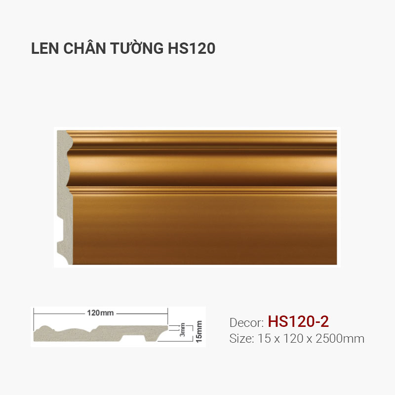 Len Chân Tường Nhựa Cao 120mm HS120-2