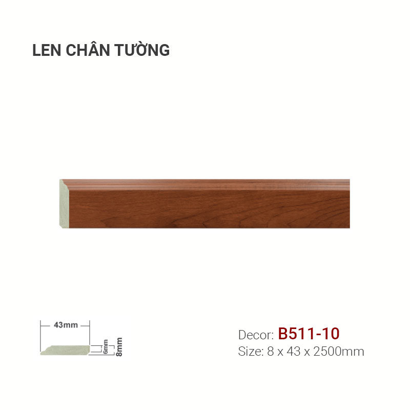 Len Chân Tường Nhựa Cao 43mm B511-10