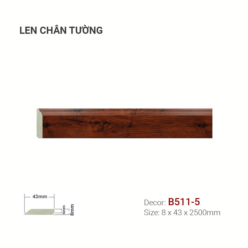 Len Chân Tường Nhựa Cao 43mm B511-5