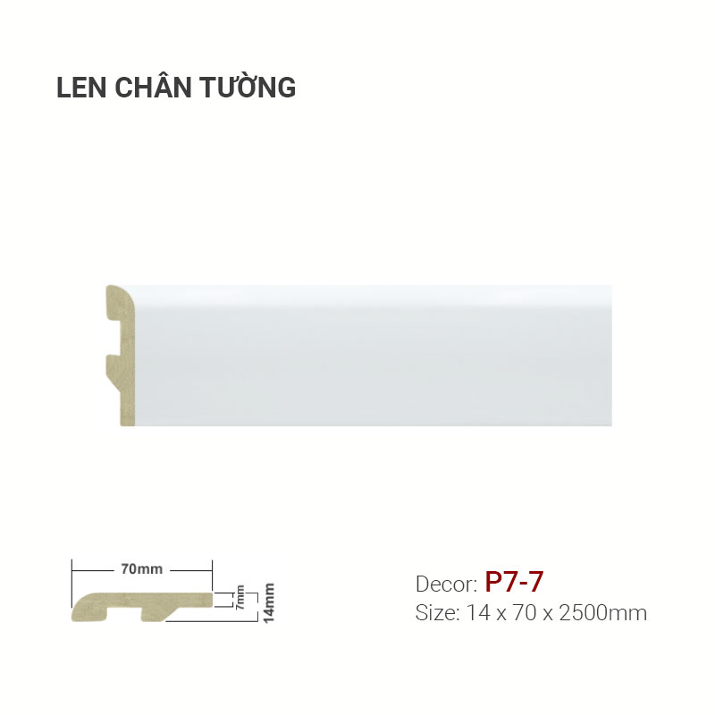 Len Chân Tường Nhựa Cao 70mm P7-7