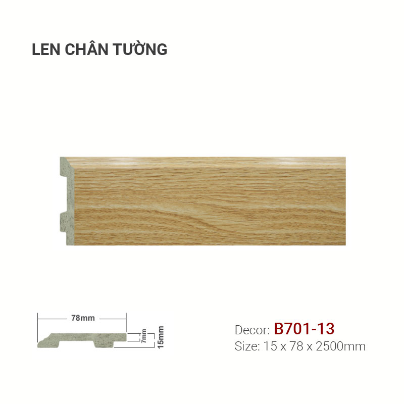 Len Chân Tường Nhựa Cao 78mm B701-13