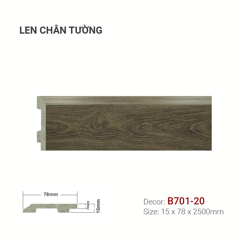 Len Chân Tường Nhựa Cao 78mm B701-20