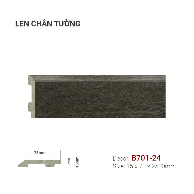 Len Chân Tường Nhựa Cao 78mm B701-24