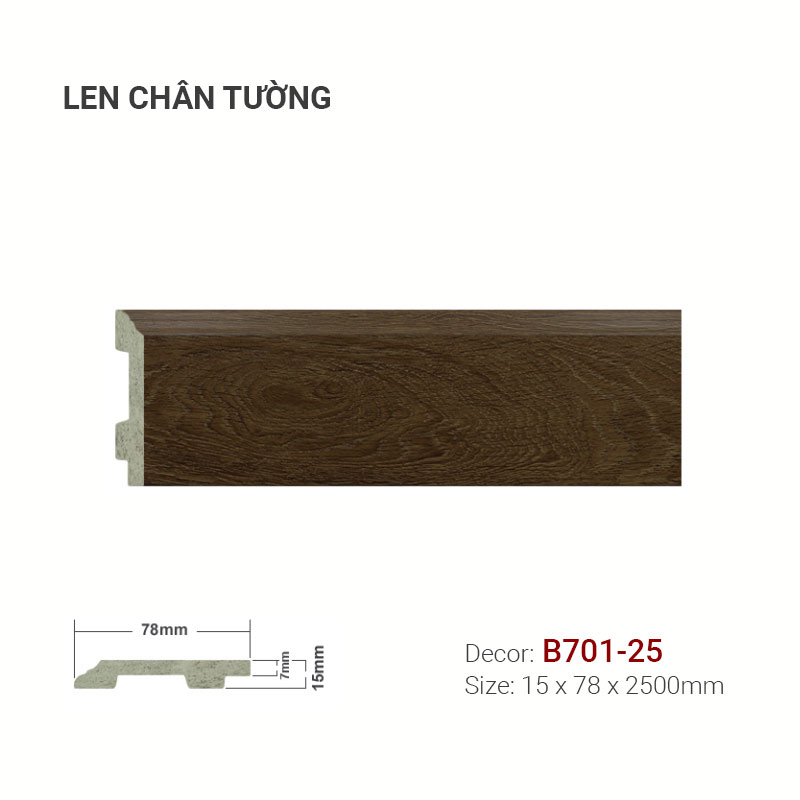 Len Chân Tường Nhựa Cao 78mm B701-25