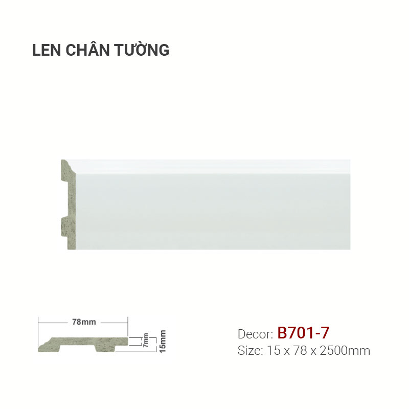 Len Chân Tường Nhựa Cao 78mm B701-7