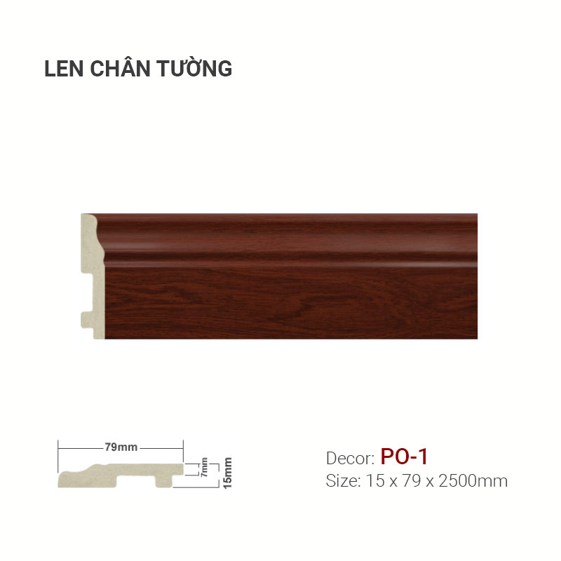 Len Chân Tường Nhựa Cao 79mm PO-1