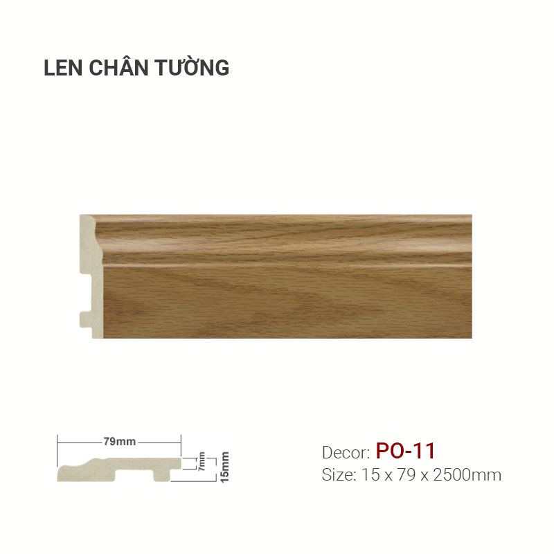 Len Chân Tường Nhựa Cao 79mm PO-11