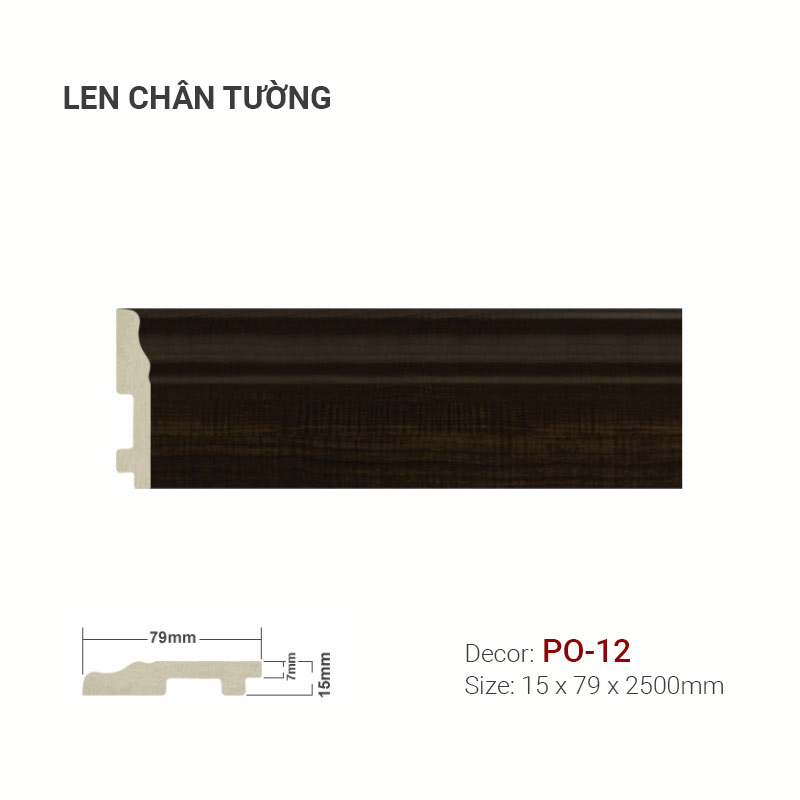 Len Chân Tường Nhựa Cao 79mm PO-12