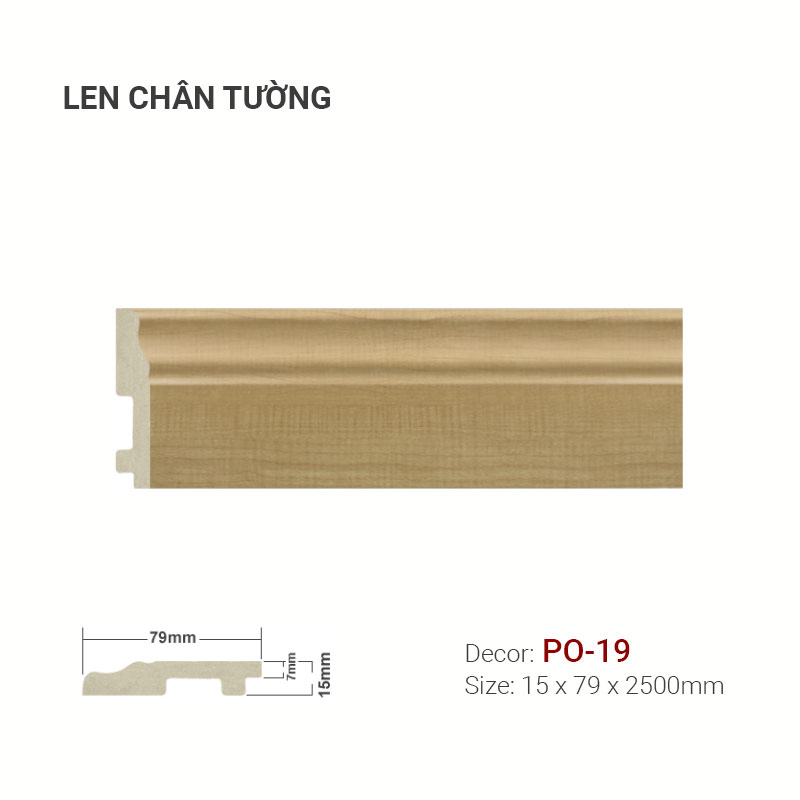 Len Chân Tường Nhựa Cao 79mm PO-19