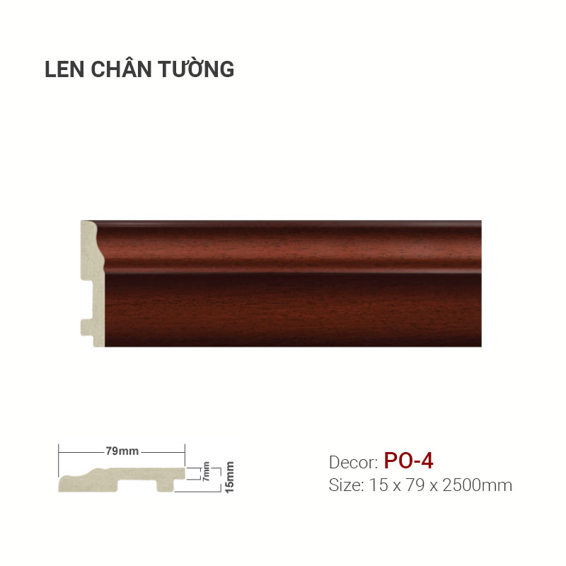 Len Chân Tường Nhựa Cao 79mm PO-4