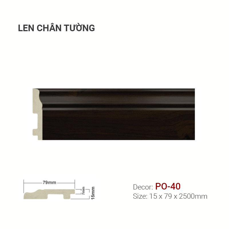Len Chân Tường Nhựa Cao 79mm PO-40