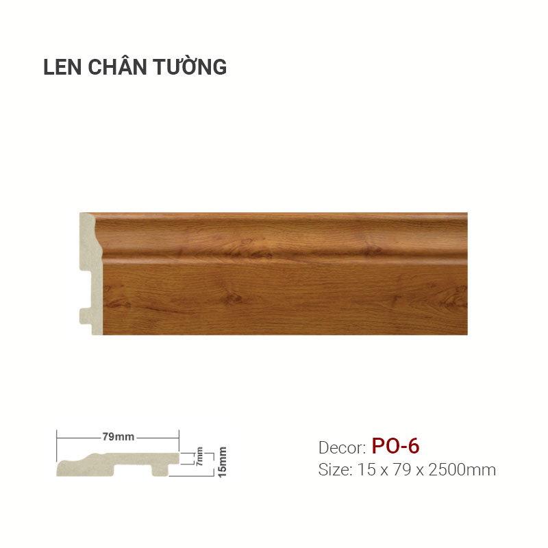 Len Chân Tường Nhựa Cao 79mm PO-6