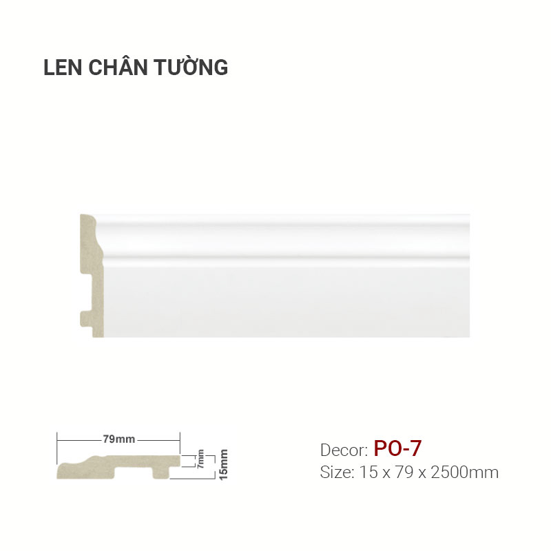 Len Chân Tường Nhựa Cao 79mm PO-7