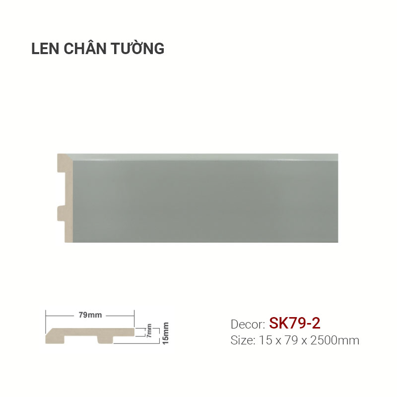 Len Chân Tường Nhựa Cao 79mm SK79-2