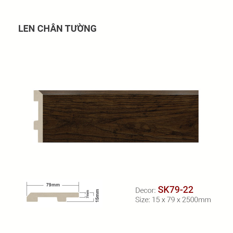Len Chân Tường Nhựa Cao 79mm SK79-22