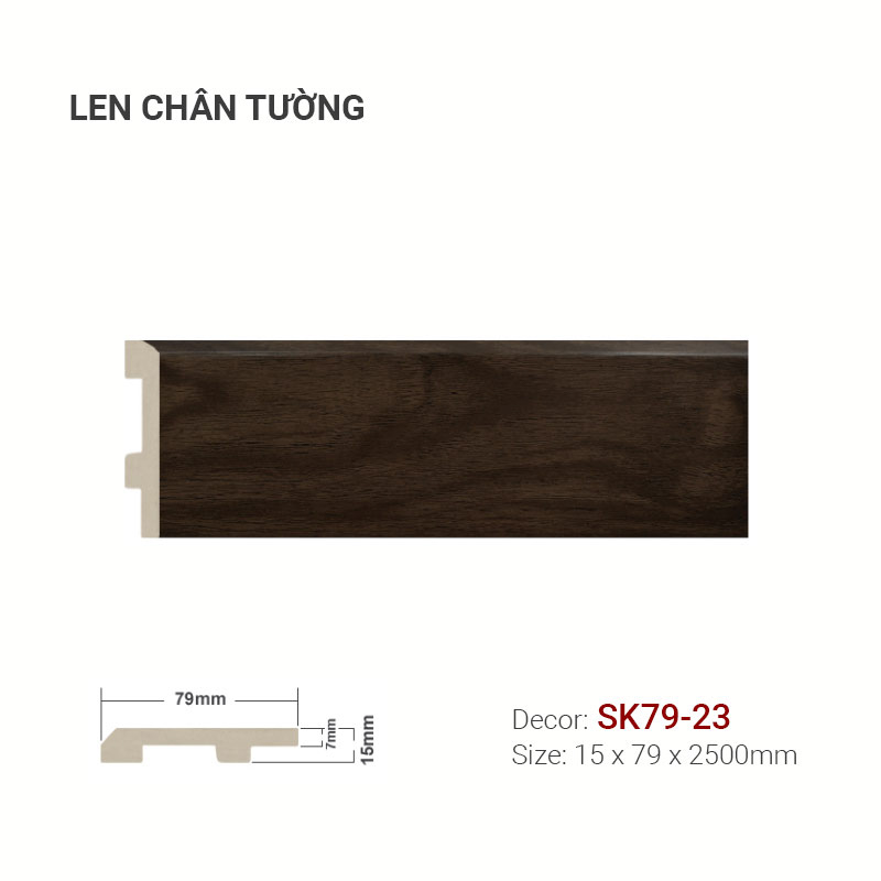Len Chân Tường Nhựa Cao 79mm SK79-23