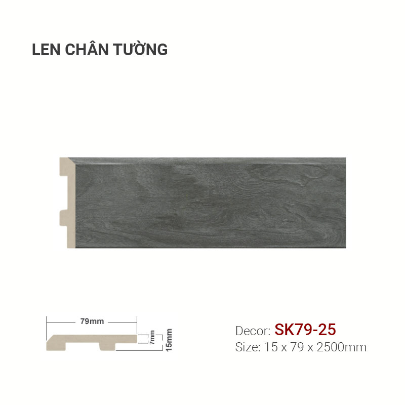 Len Chân Tường Nhựa Cao 79mm SK79-25