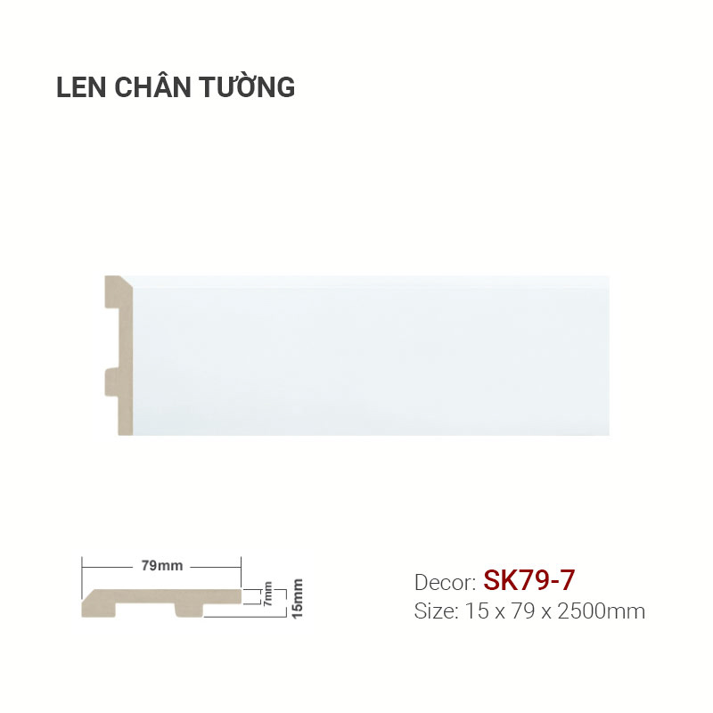 Len Chân Tường Nhựa Cao 79mm SK79-7