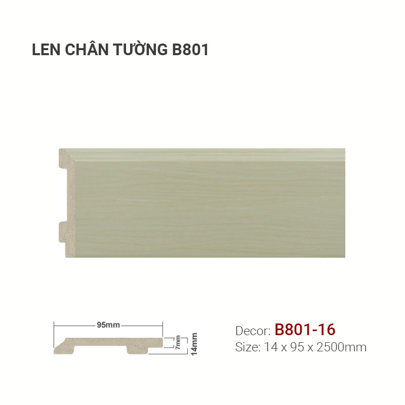 Len Chân Tường Nhựa Cao 95mm B801-16