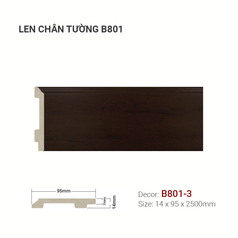Len Chân Tường Nhựa Cao 95mm B801-3