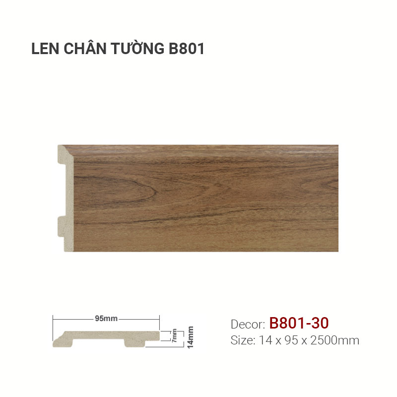 Len Chân Tường Nhựa Cao 95mm B801-30