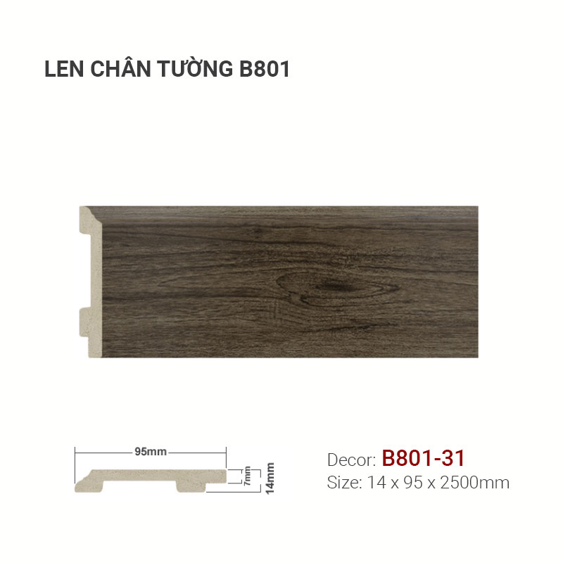 Len Chân Tường Nhựa Cao 95mm B801-31