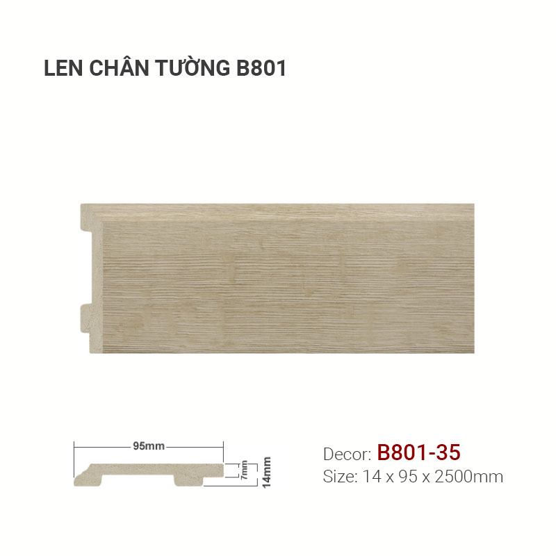 Len Chân Tường Nhựa Cao 95mm B801-35