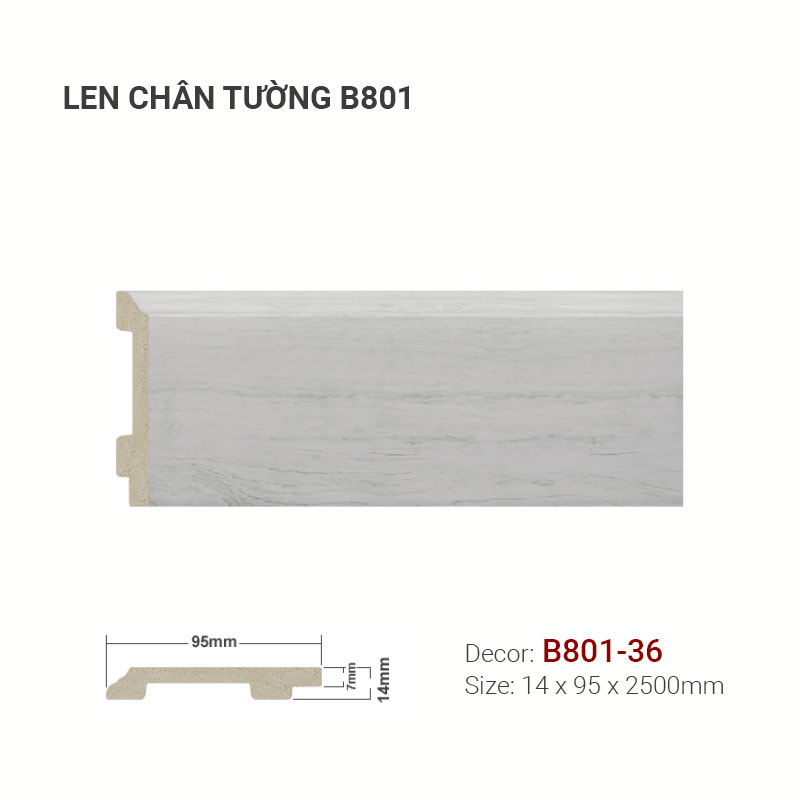 Len Chân Tường Nhựa Cao 95mm B801-36