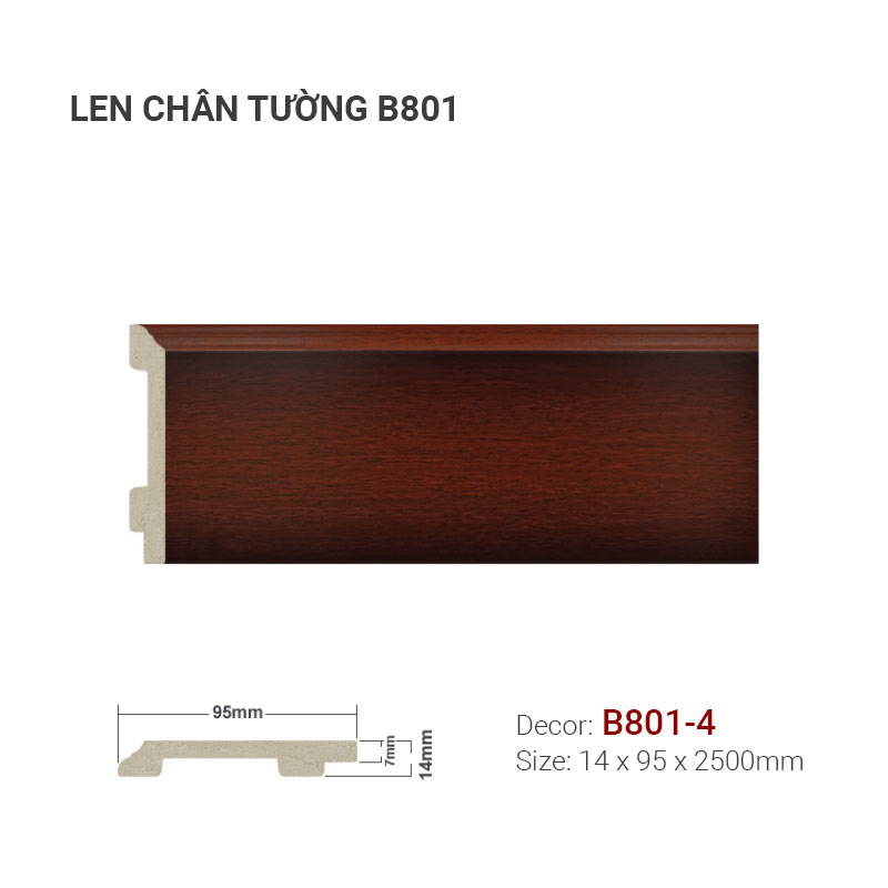 Len Chân Tường Nhựa Cao 95mm B801-4