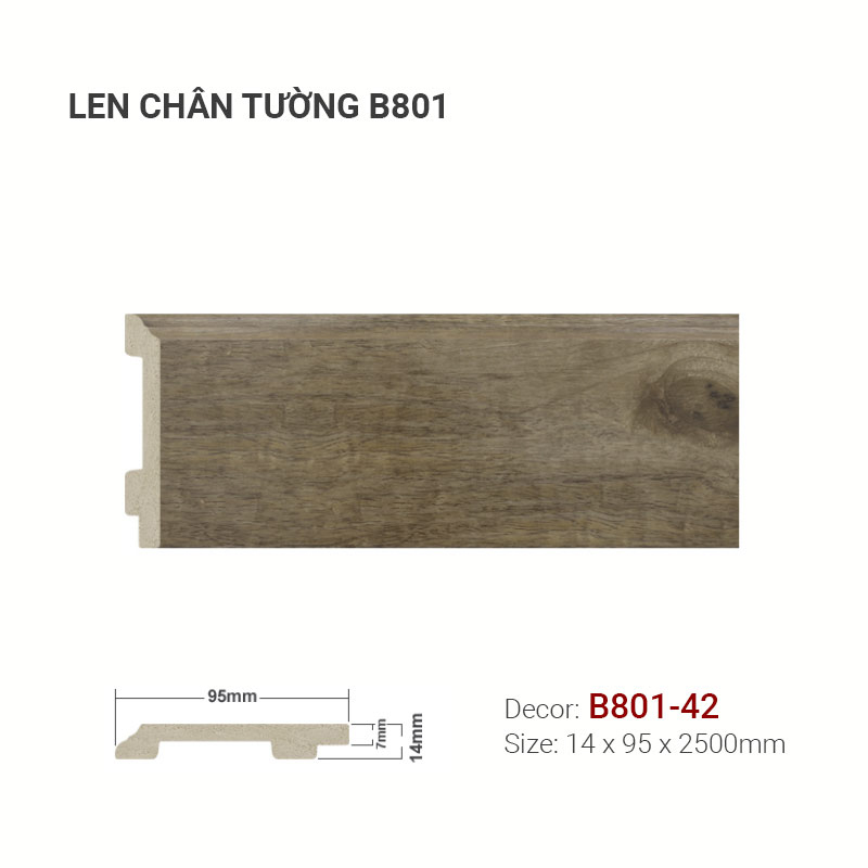 Len Chân Tường Nhựa Cao 95mm B801-42