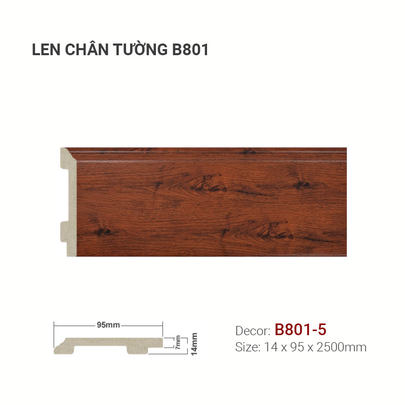 Len Chân Tường Nhựa Cao 95mm B801-5