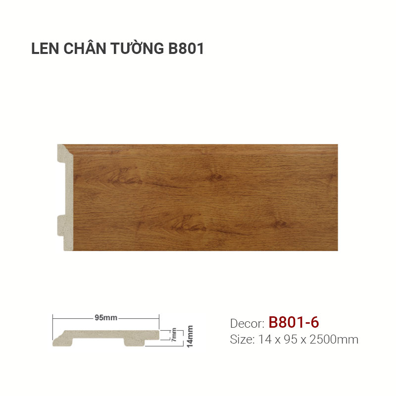 Len Chân Tường Nhựa Cao 95mm B801-6
