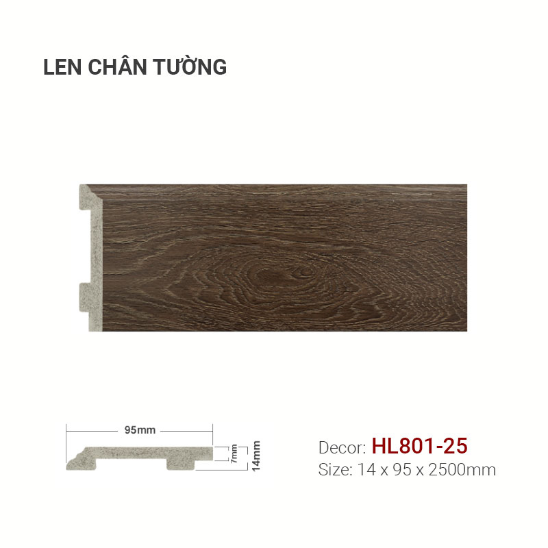Len Chân Tường Nhựa Cao 95mm HL801-25