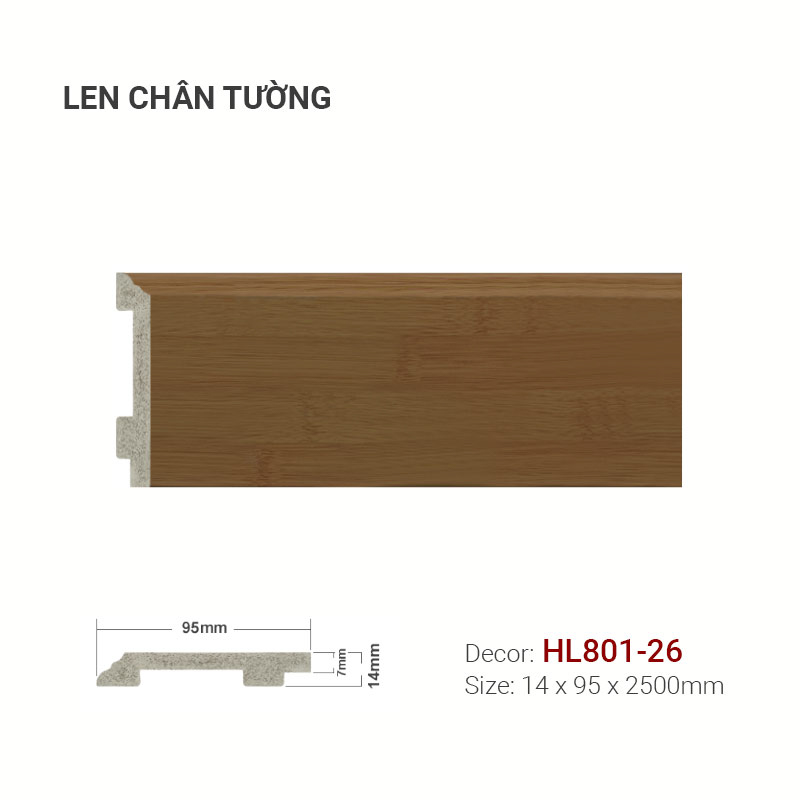 Len Chân Tường Nhựa Cao 95mm HL801-26