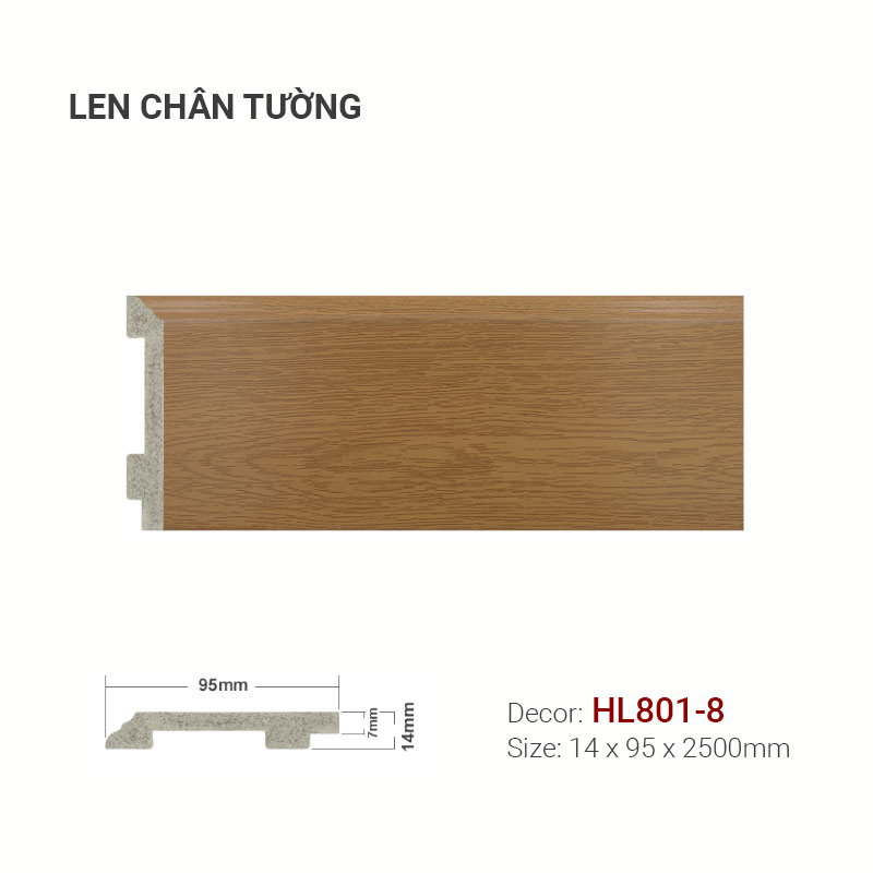 Len Chân Tường Nhựa Cao 95mm HL801-8