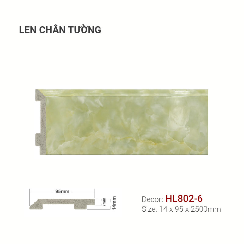 Len Chân Tường Nhựa Cao 95mm Giả Đá HL802-6