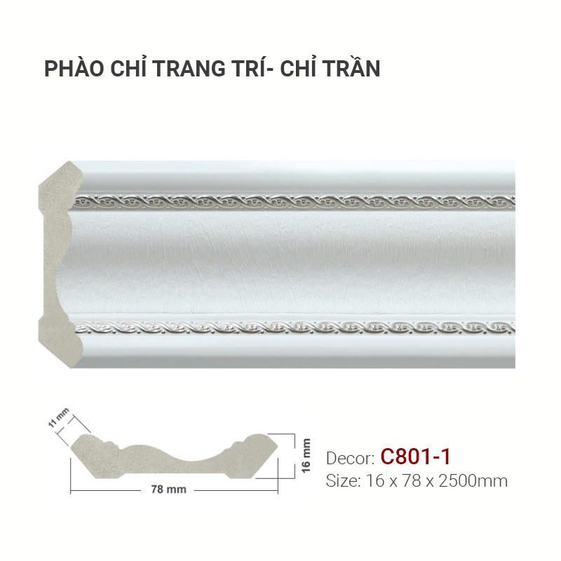 Phào Chỉ Trang Trí Cổ Trần C801-1