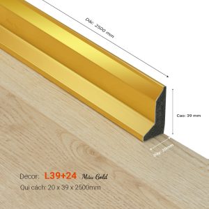 Len Tường Nhựa Cao 39mm L39+24 Gold