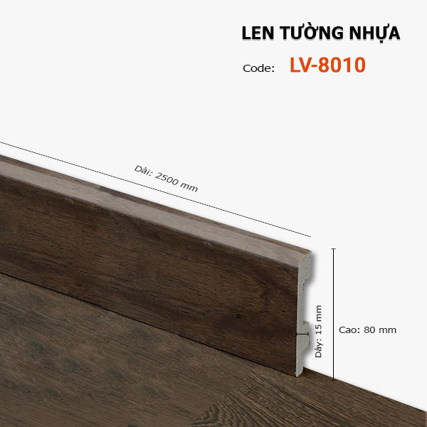 Len Chân Tường Nhựa Cao 80mm LV-8010