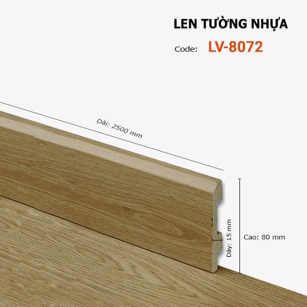 Len Chân Tường Nhựa Cao 80mm LV-8072