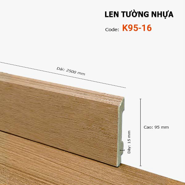 Len Chân Tường Nhựa Cao 95mm K95-16
